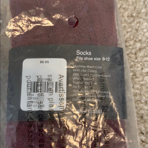 Lane Bryant Boot Socks Dark Gray and Wine - Picture 5 of 6